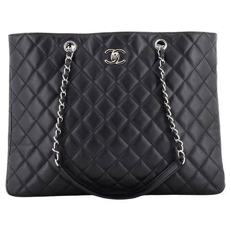 chanel a91046|Chanel Classic CC Shopping Tote Quilted Calfskin Large.